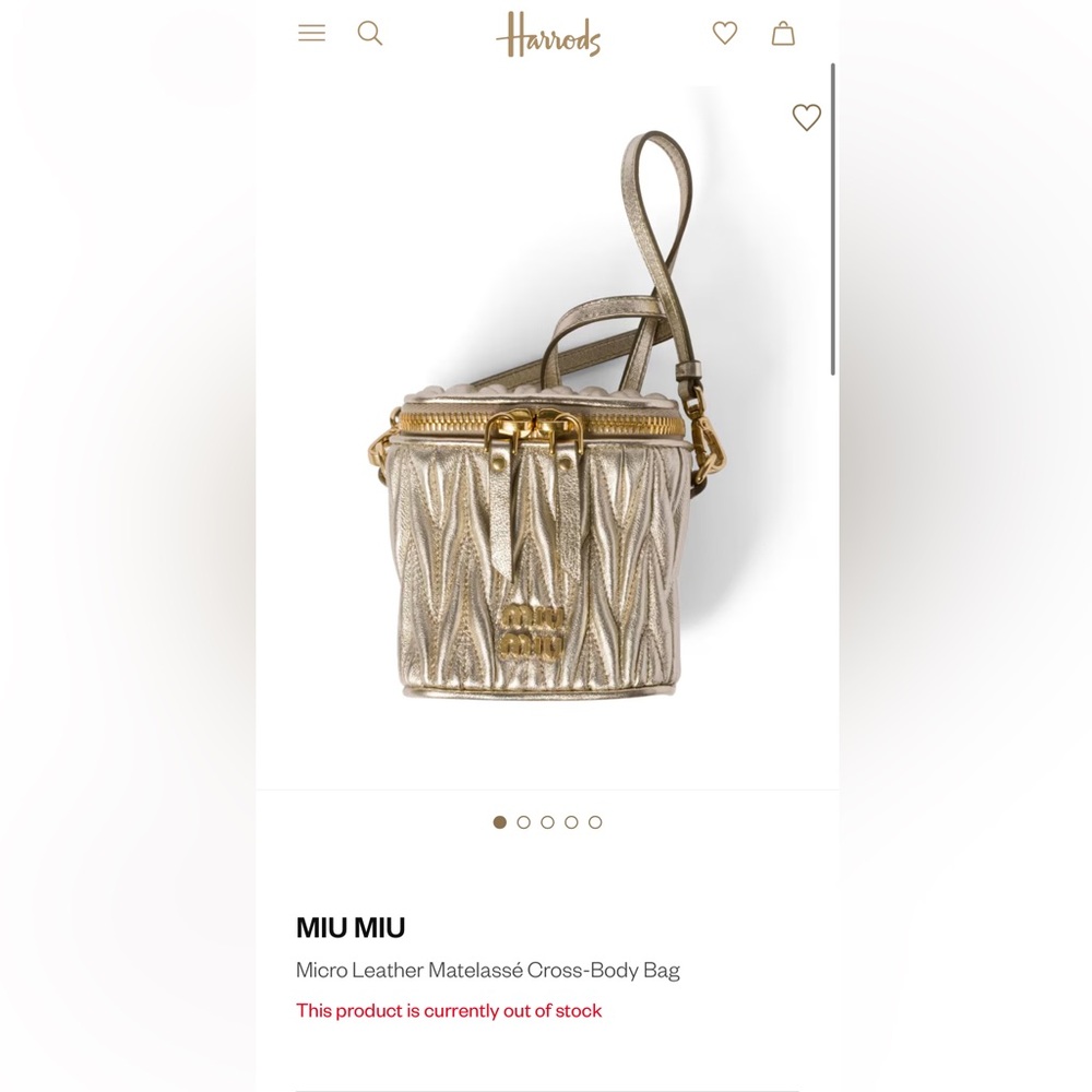 New Miu Miu Metallic Gold Mini Bag - Picture 10 of 14